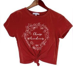 Gaze Women’s “Choose Kindness” Rust Colored Crop Tee